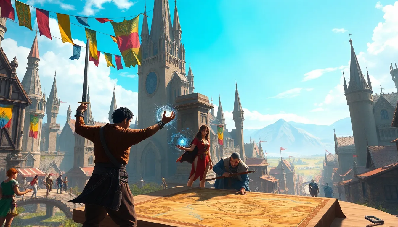 Players collaborating in the fantasy city of Neverwinter.